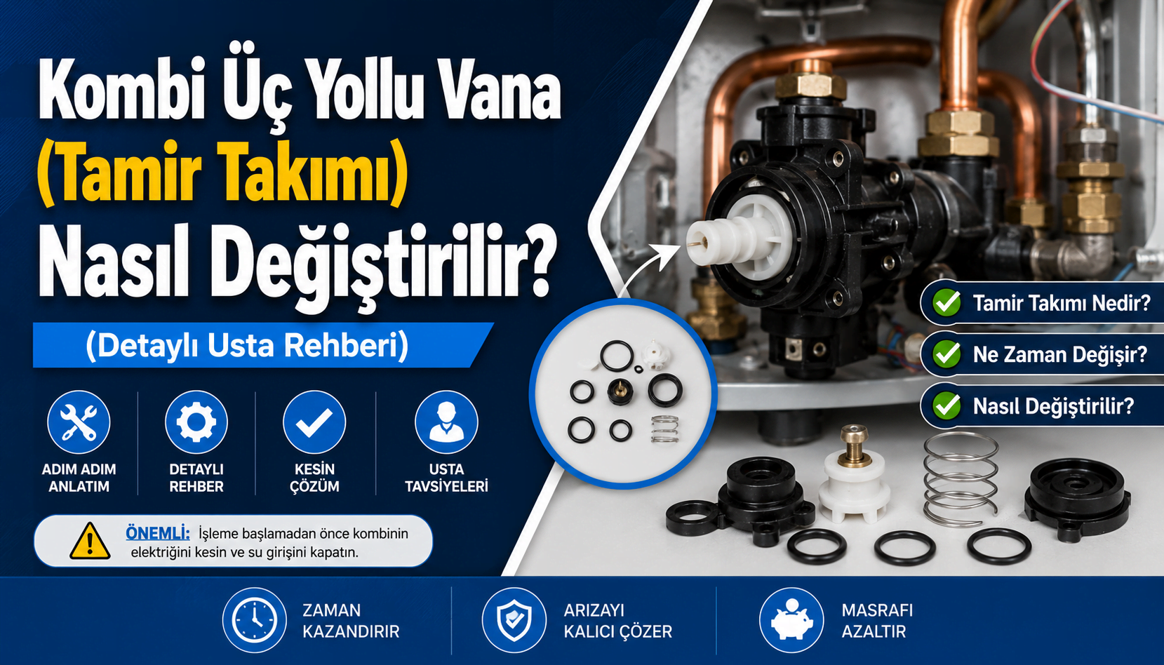 Kombi Üç Yollu Vana (Tamir Takımı) Nasıl Değiştirilir? (Detaylı Usta Rehberi)