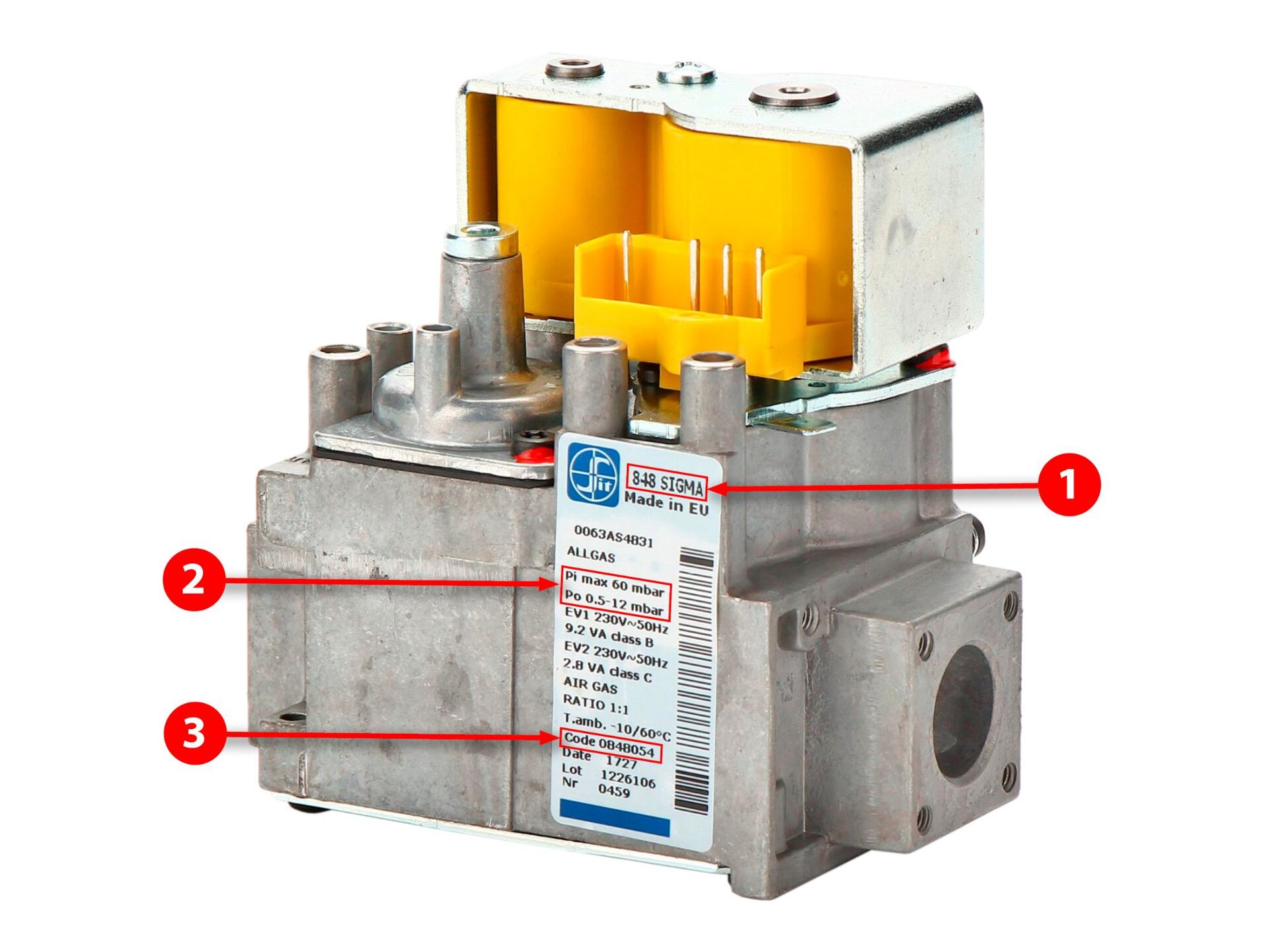 SIT gaz vanası etiket açıklaması