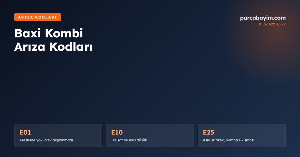 Baxi Kombi Arıza Kodları ve Çözümleri (Luna 3, Main Five, Eco Four)
