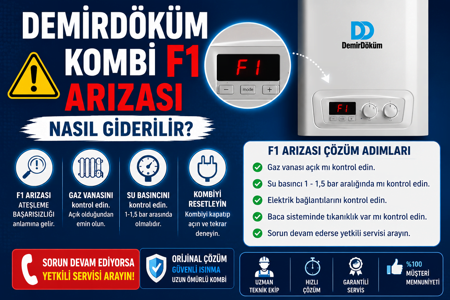 Demirdöküm Kombi F1 Arızası Çözümü | Nitromix, Atron, Neva vb. Demirdöküm Kombi F1 Arızası Çözümü | Nitromix, Atron, Neva vb.