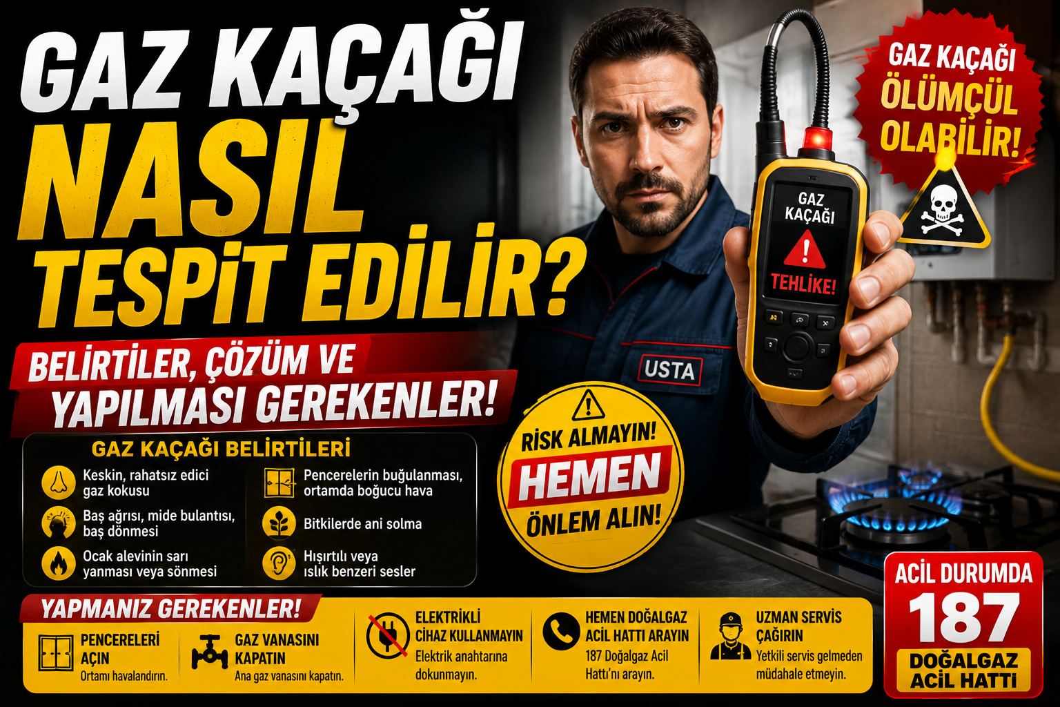 Gaz Kaçağı Nasıl Tespit Edilir? (Belirtiler, Çözüm ve Yapılması Gerekenler)