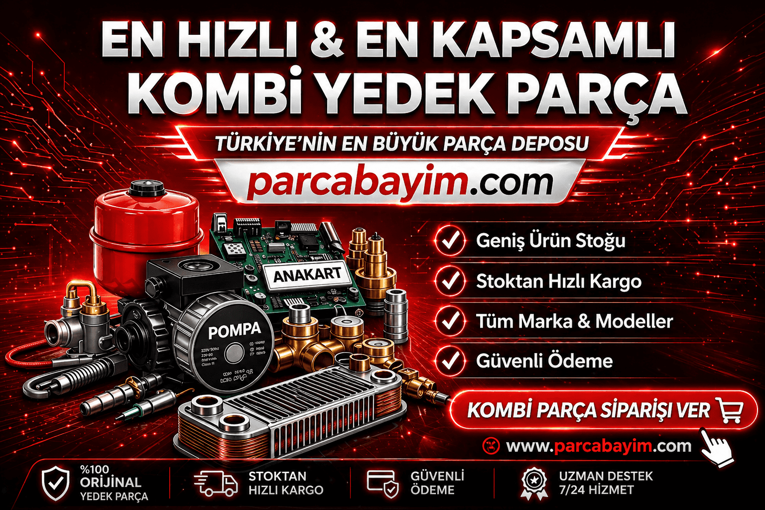En Hızlı & En Kapsamlı Kombi Yedek Parça | Parcabayim<