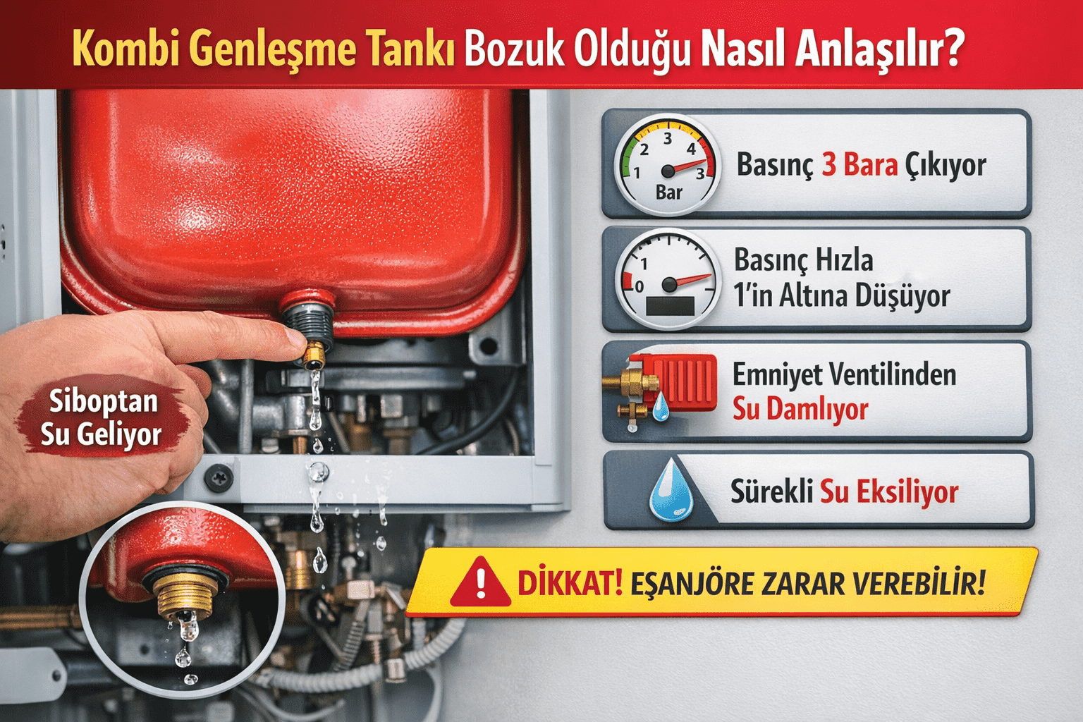 Kombi Genleşme Tankı Bozuk Olduğu Nasıl Anlaşılır?