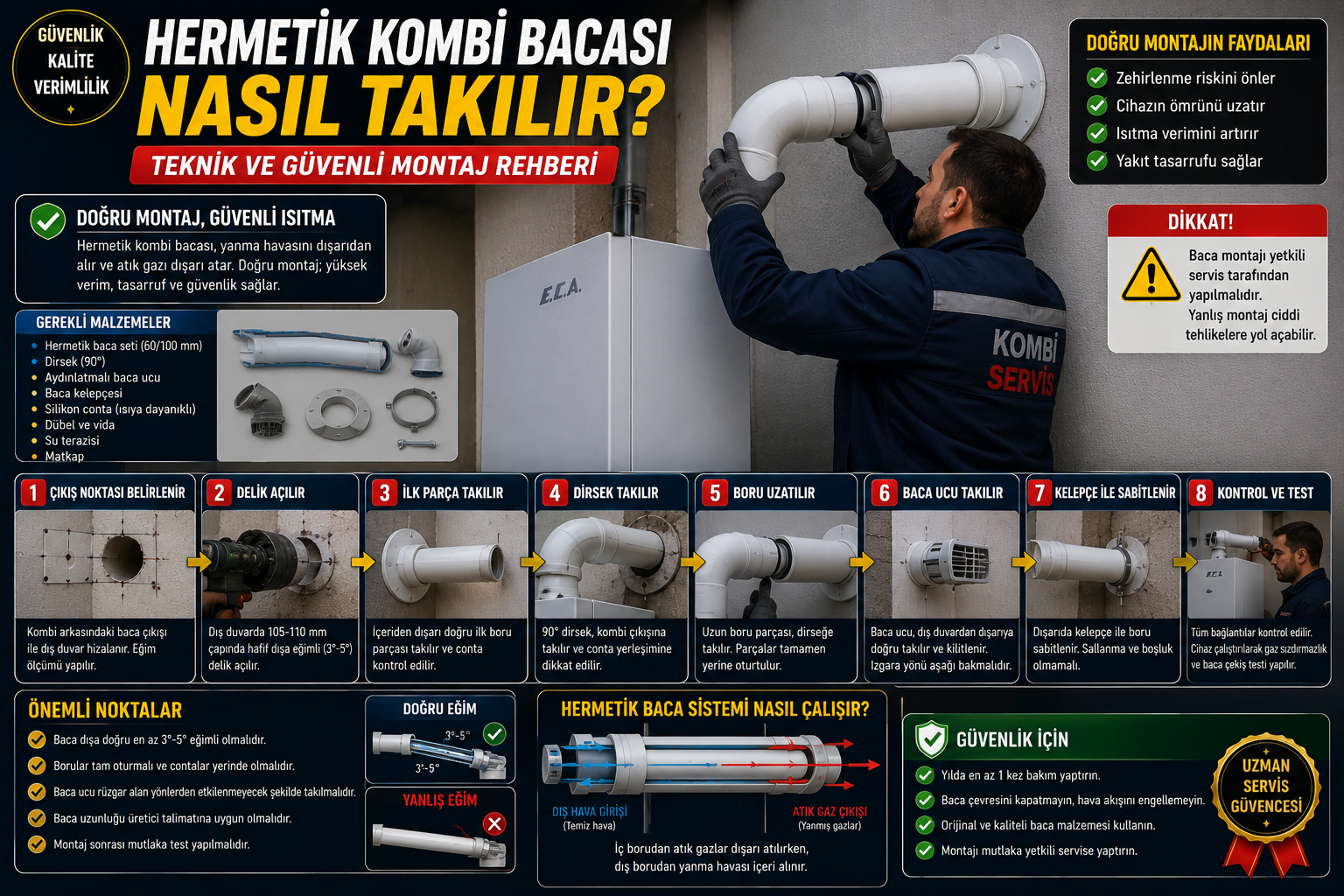 Hermetik Kombi Bacası Nasıl Takılır? (Teknik ve Güvenli Montaj Rehberi)