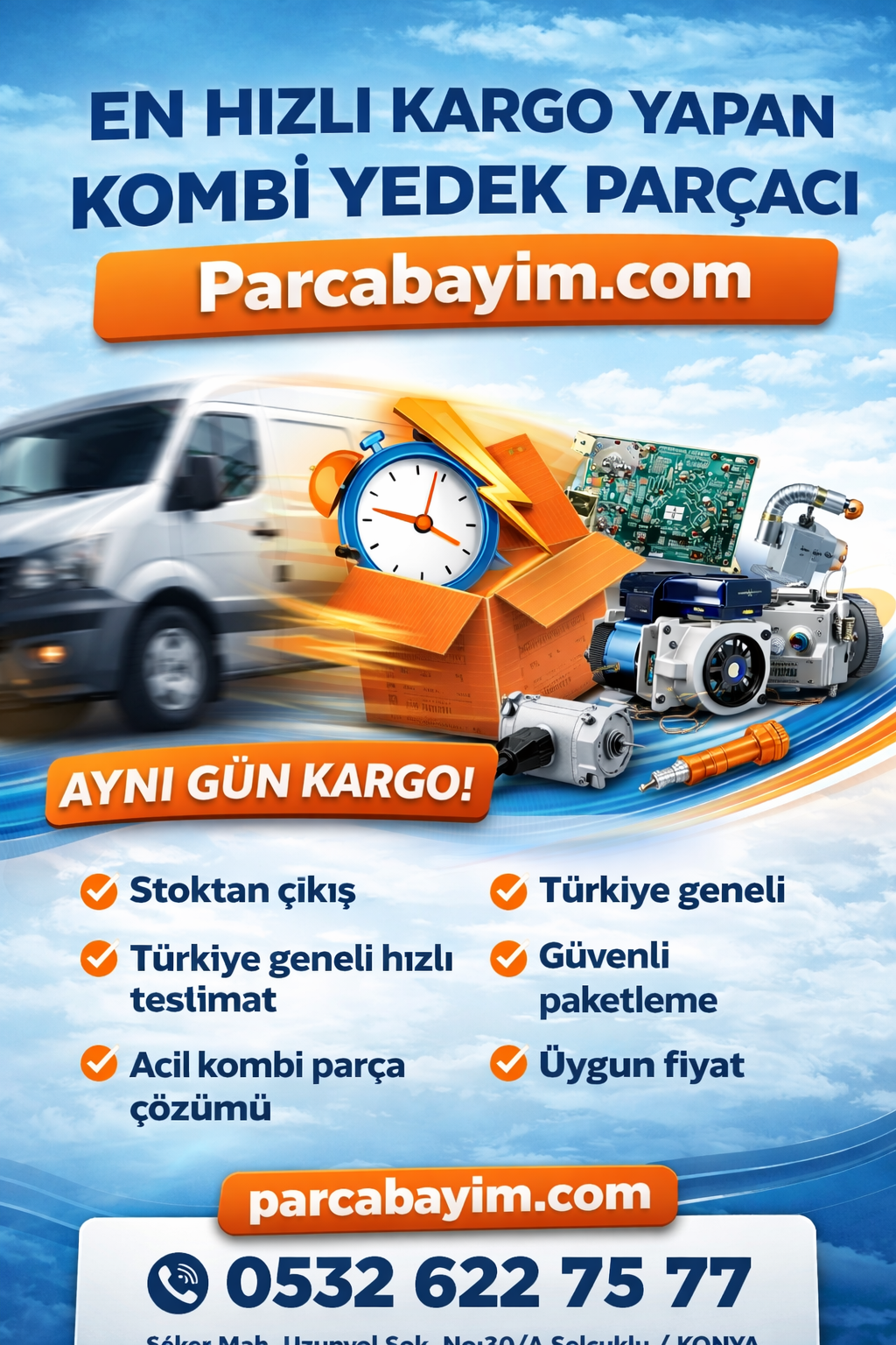En Hızlı Kargo Yapan Kombi Yedek Parçacı | Parcabayim.com