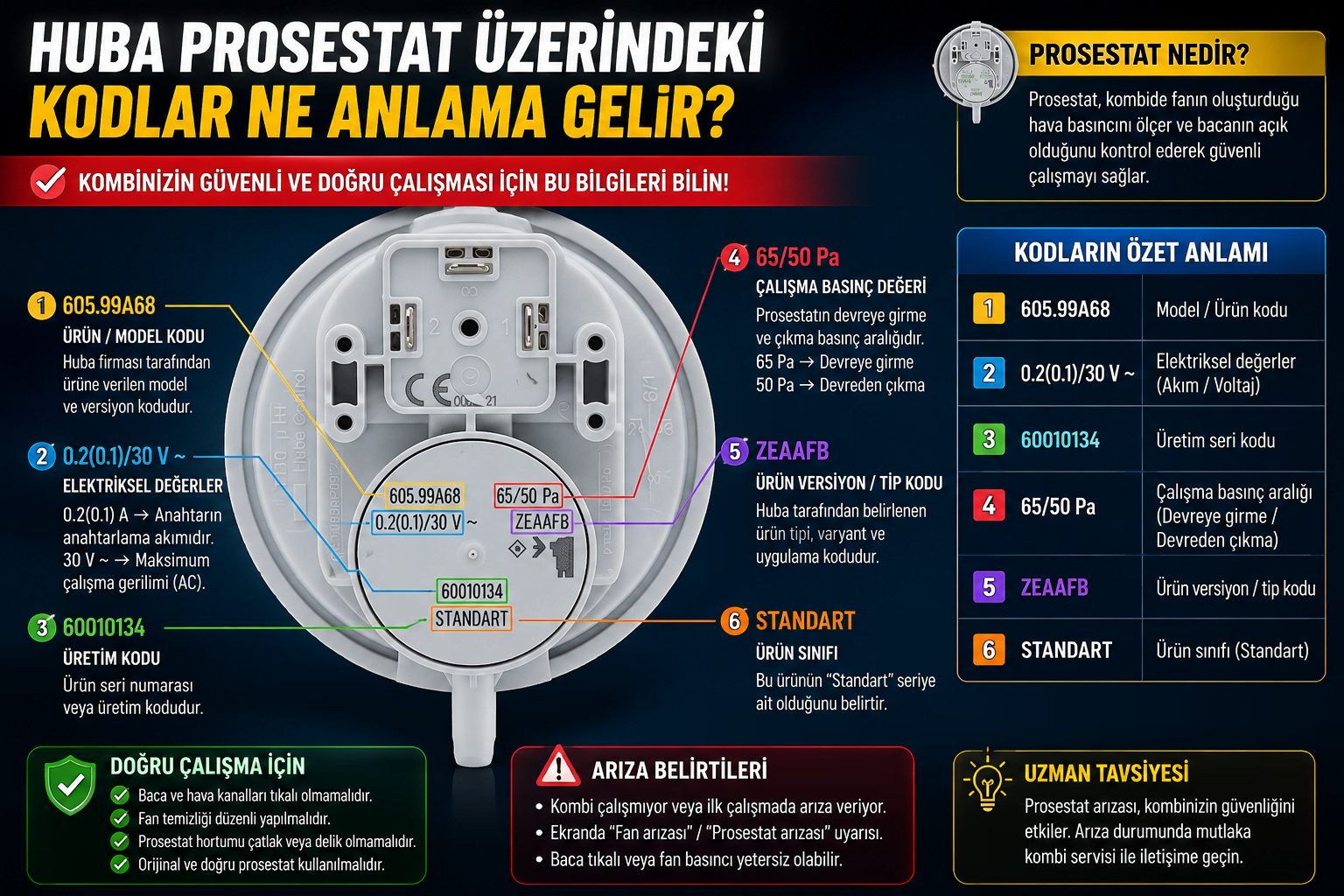 Huba Prosestat Üzerindeki Kodlar Ne Anlama Gelir?