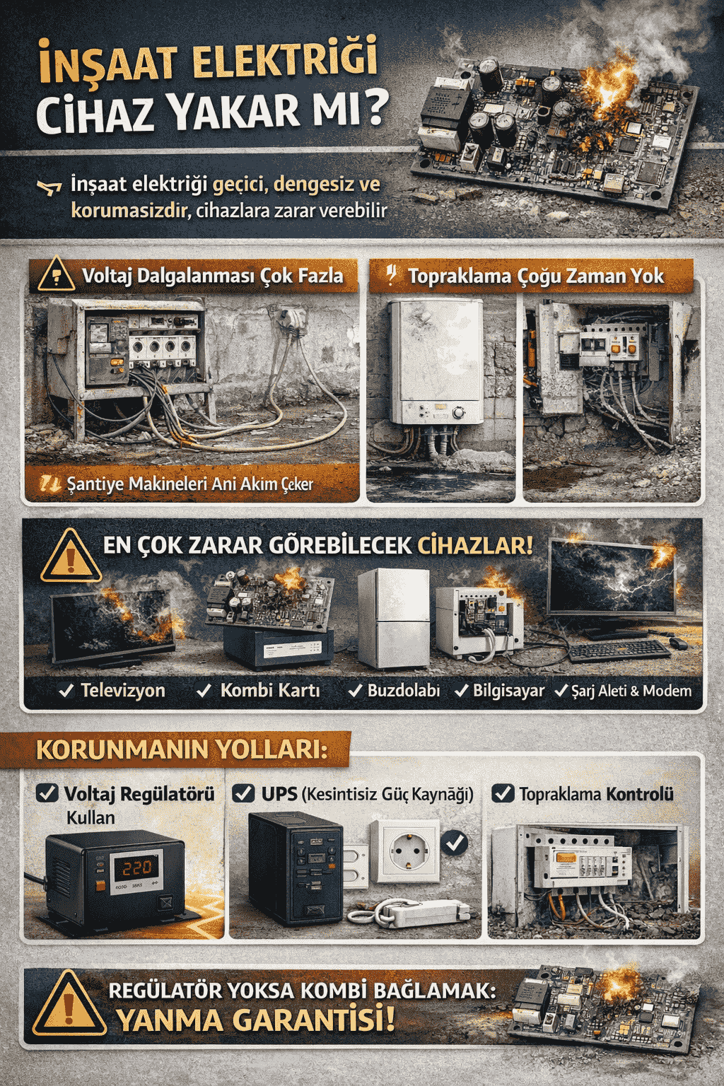 İnşaat Elektriği Cihaz Yakar mı?