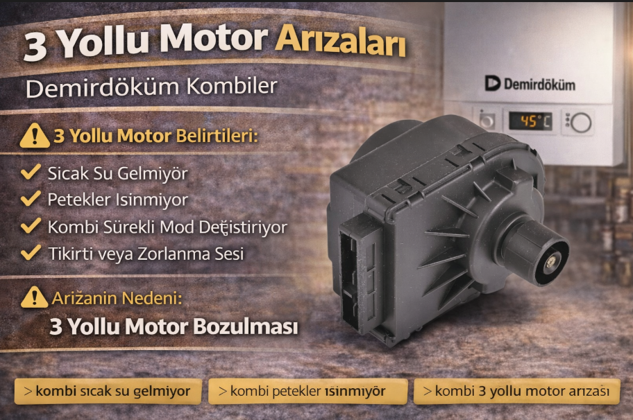 Kombi 3 Yollu Motor Çeşitleri ve Arızaları | Belirtiler, Nedenler ve Çözüm Yolları