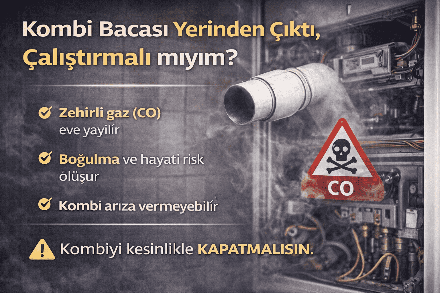 Kombi Bacası Yerinden Çıktı, Çalıştırmalı mıyım?