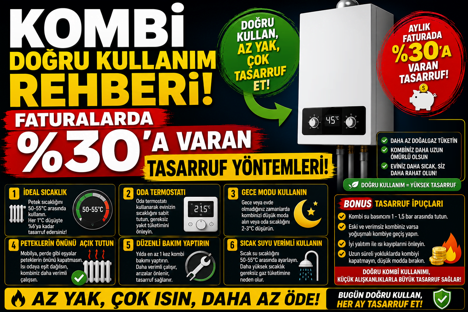 Kombi Doğru Kullanım Rehberi: Faturalarda %30’a Varan Tasarruf Yöntemleri