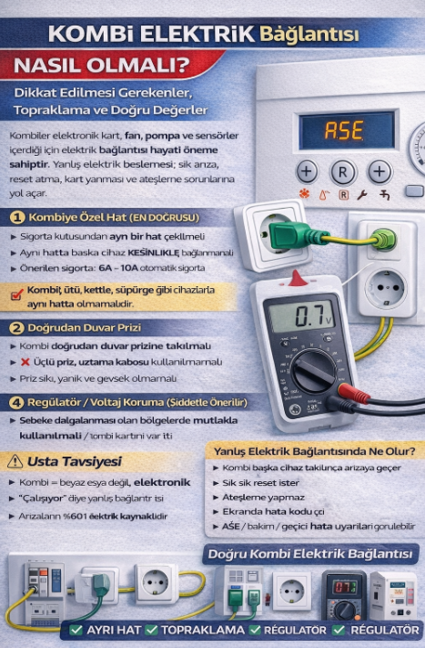 Kombi Elektrik Bağlantısı Nasıl Olmalı?