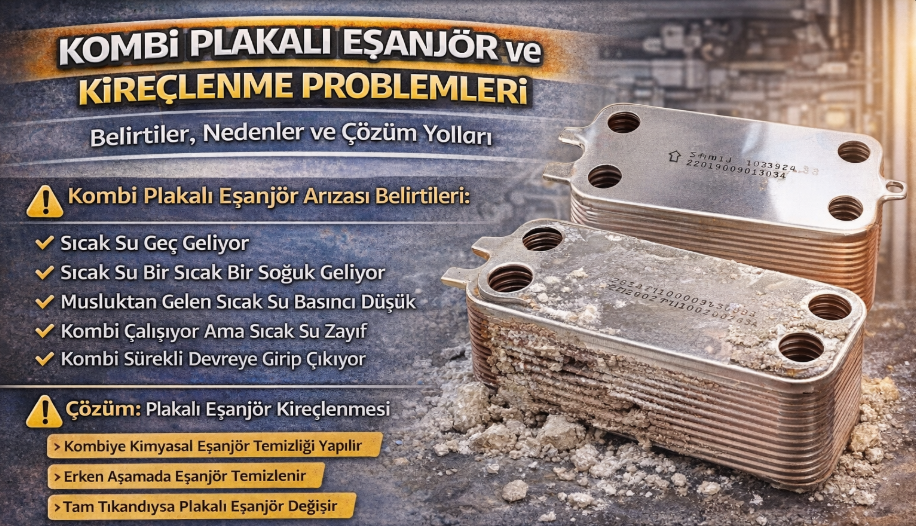 Kombi Plakalı Eşanjör Arızaları ve Kireçlenme Sorunları – Belirtiler, Nedenler ve Çözümler