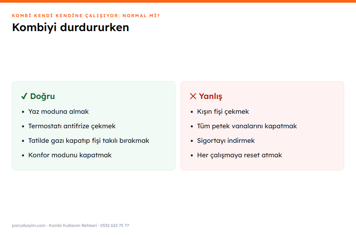 Kombiyi durdurmanın doğru ve yanlış yolları