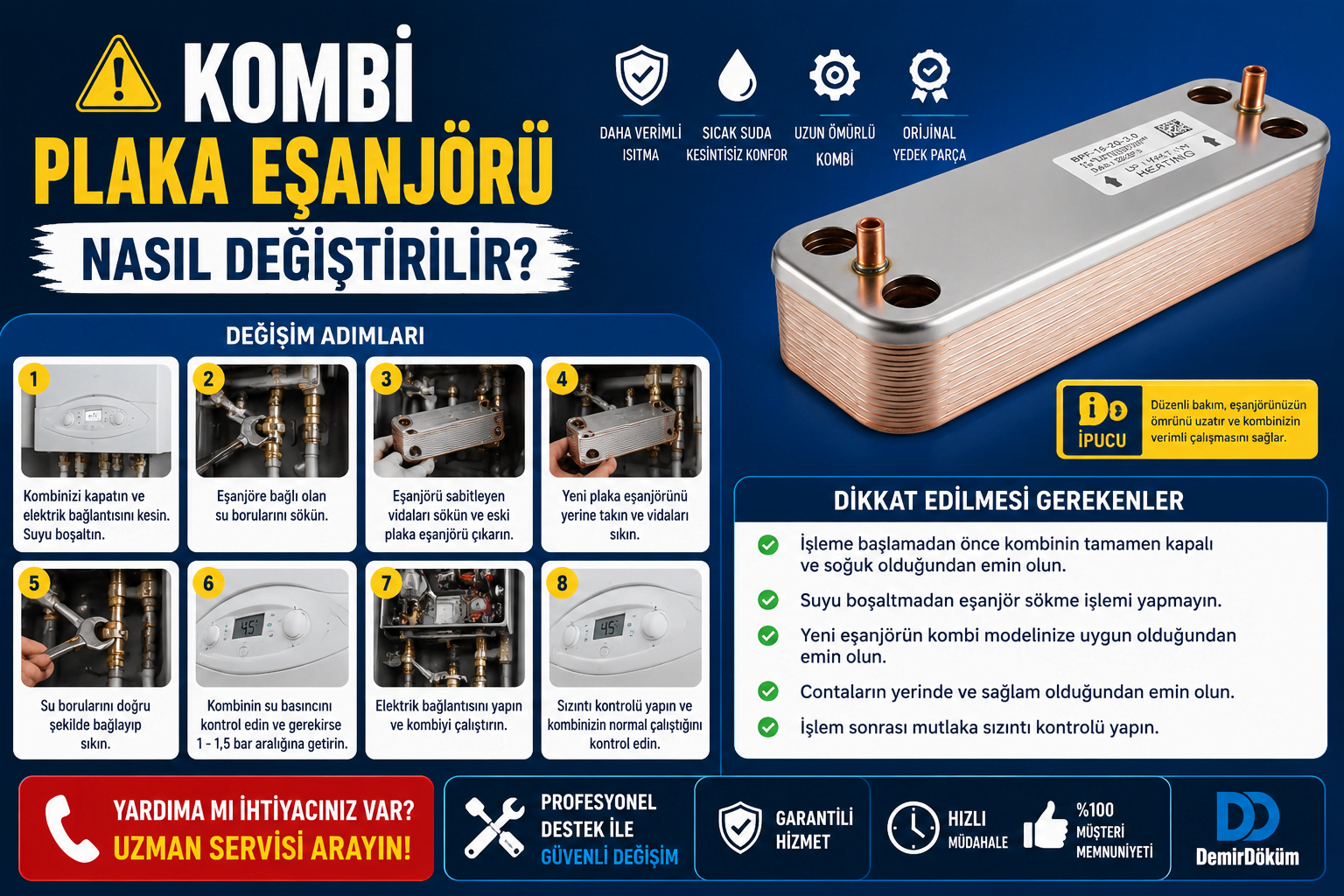 Kombi Plaka Eşanjörü Nasıl Değiştirilir? Temizlik ve Arıza Rehberi Kombi Plaka Eşanjörü Nasıl Değiştirilir? Temizlik ve Arıza Rehberi