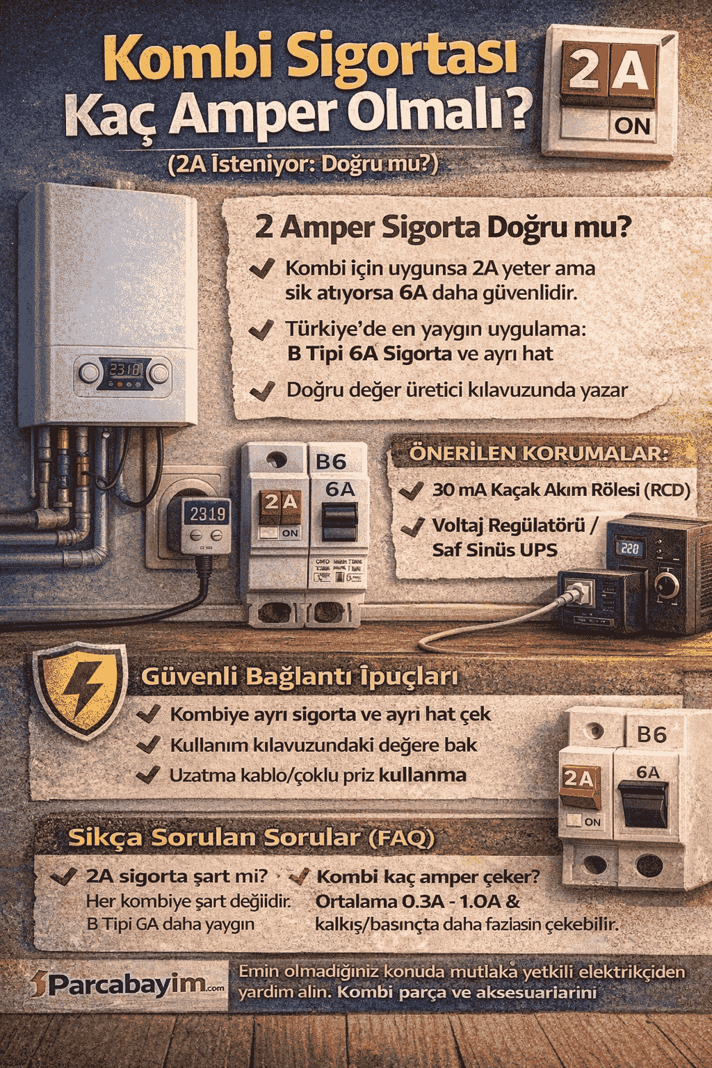 Kombi Sigortası Kaç Amper Olmalı? (2A İsteniyor: Doğru mu?)