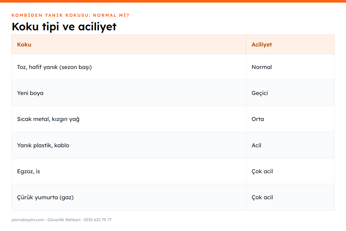 Kombiden gelen koku tipleri ve anlamları