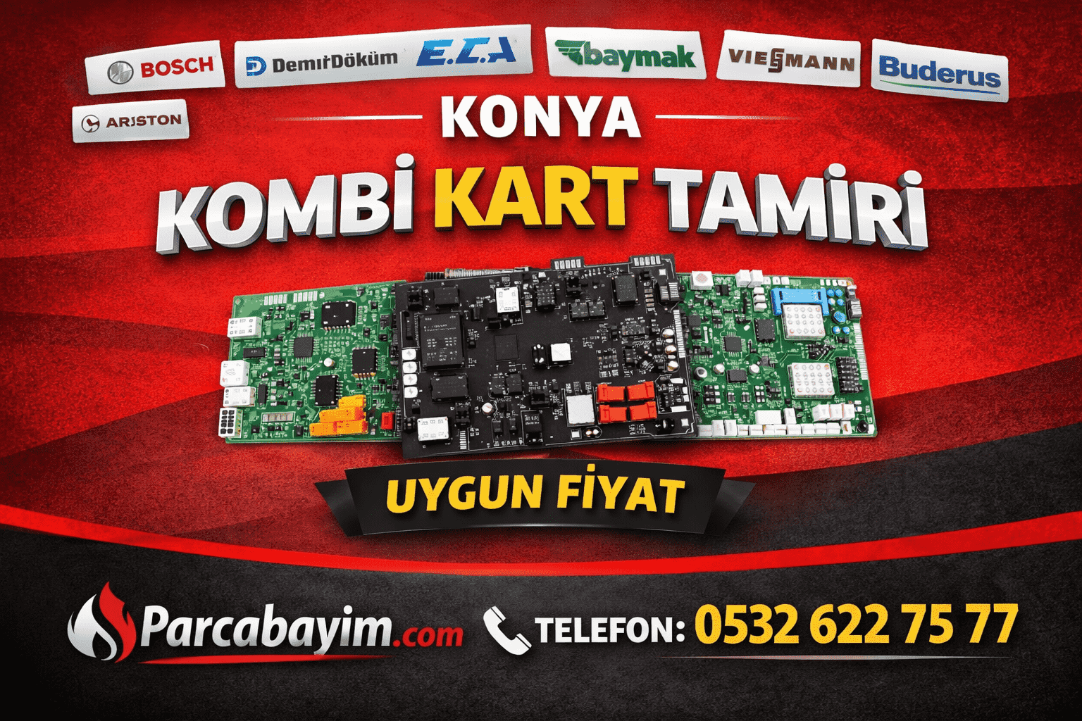 Konya Kombi Kart Tamiri | Markalara Özel Profesyonel Çözümler