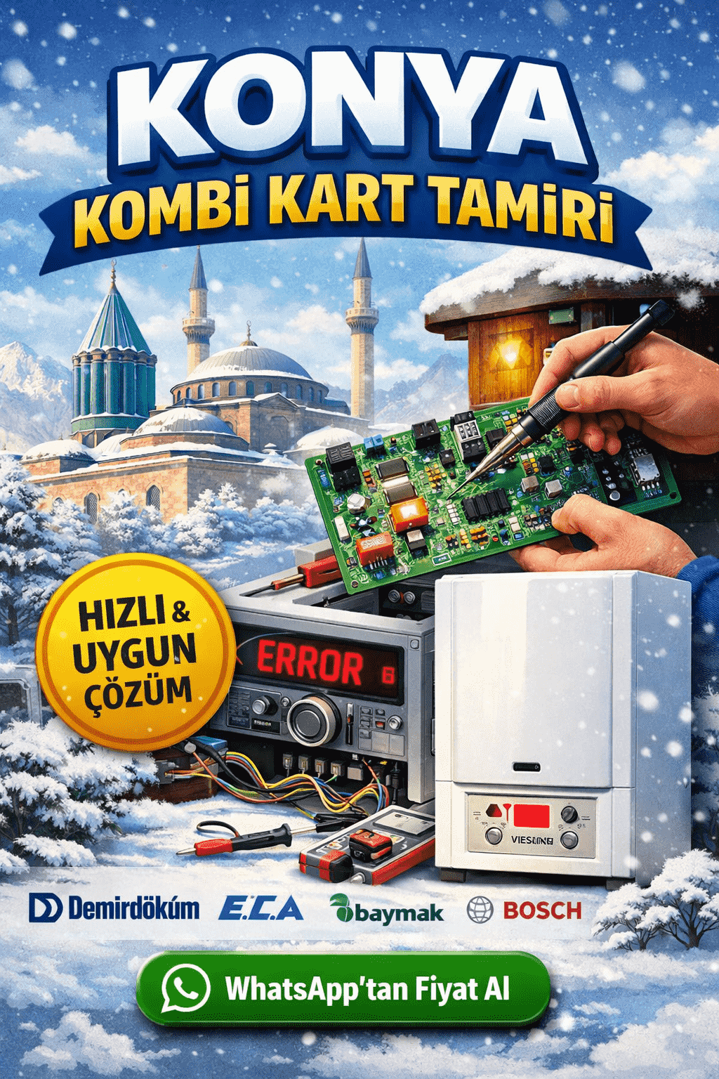 Konya Kombi Kart Tamiri | Uygun Fiyatlı Anakart Onarımı