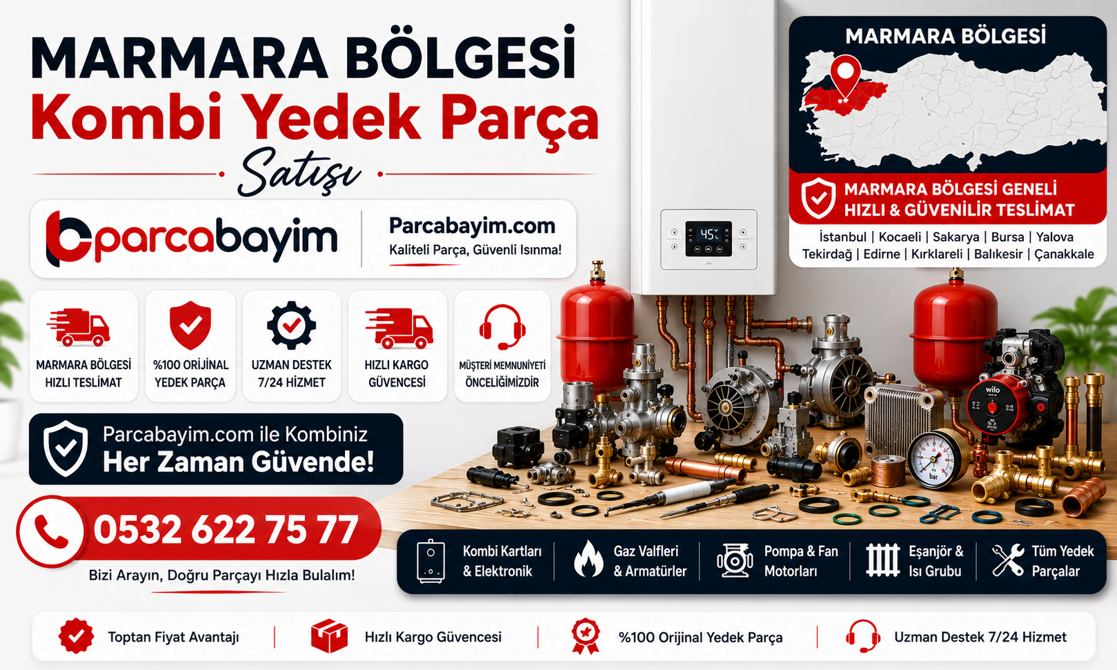 Marmara Bölgesi Kombi Yedek Parça Satışı | Parcabayim.com