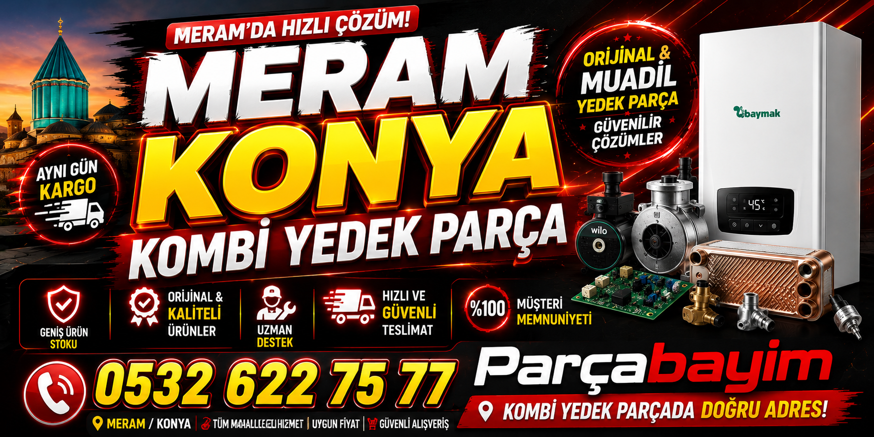 Meram Konya Kombi Yedek Parça | Tüm Mahallelere Güvenli ve Uygun Çözümler