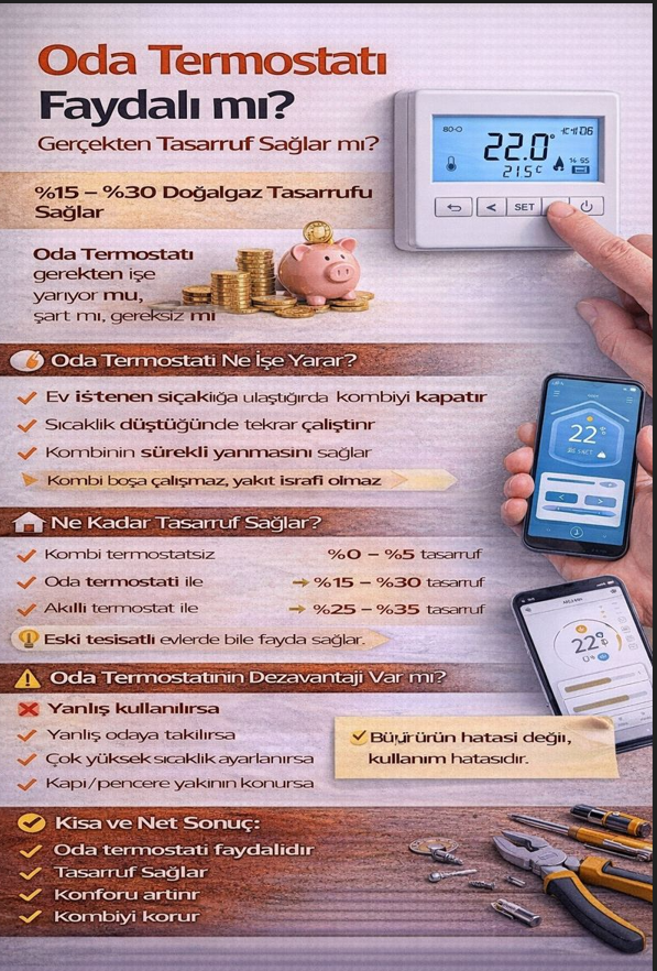 Oda Termostatı Faydalı mı? Gerçekten Tasarruf Sağlar mı? (Detaylı ve Net Anlatım)