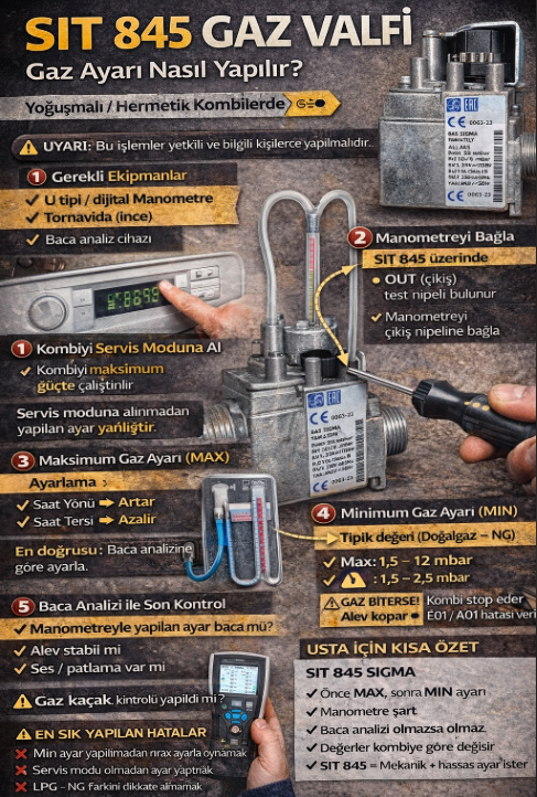 SIT 845 Gaz Valfi Gaz Ayarı Nasıl Yapılır?