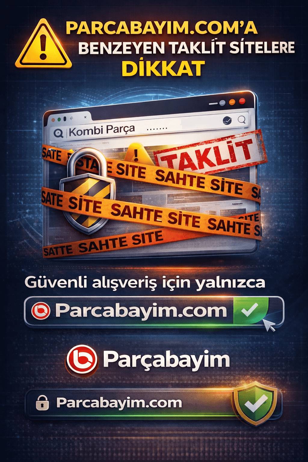Parcabayim.com’a Benzeyen Taklit Web Sitelerine Karşı Dikkatli Olun
