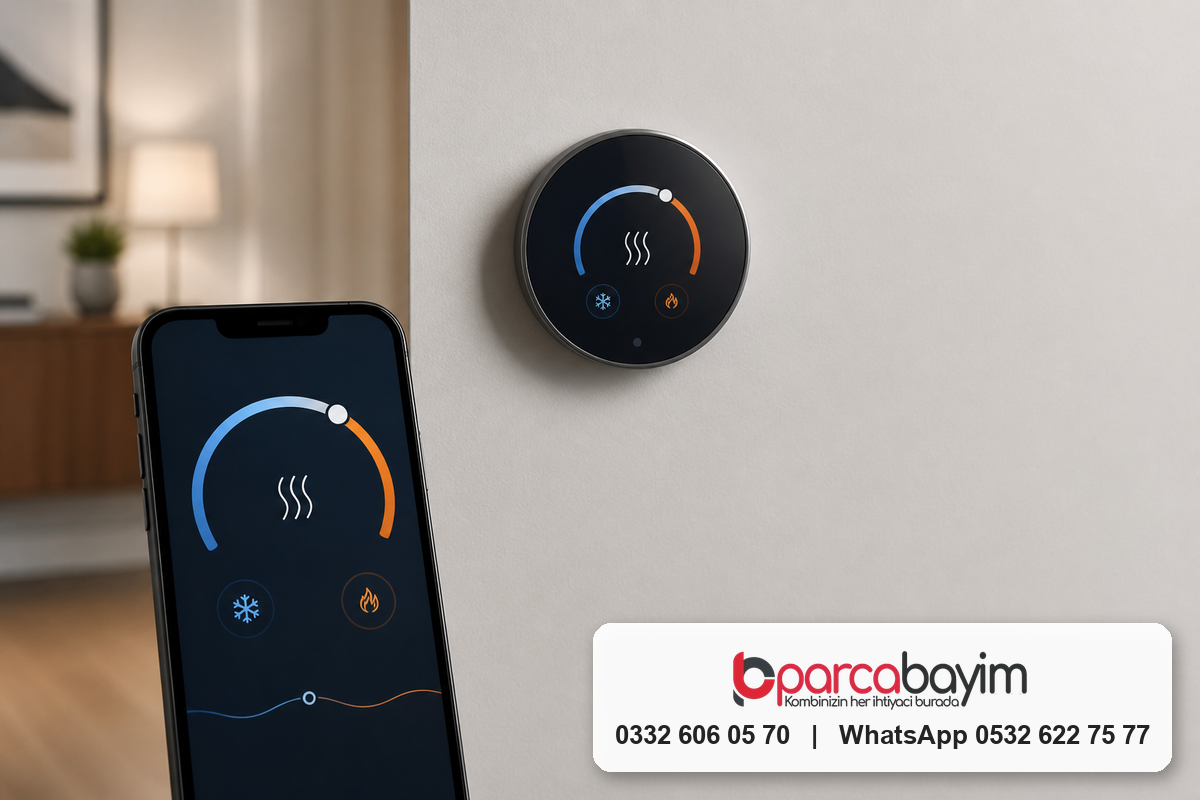 Duvarda akıllı wifi oda termostatı ve telefonda kontrol uygulaması