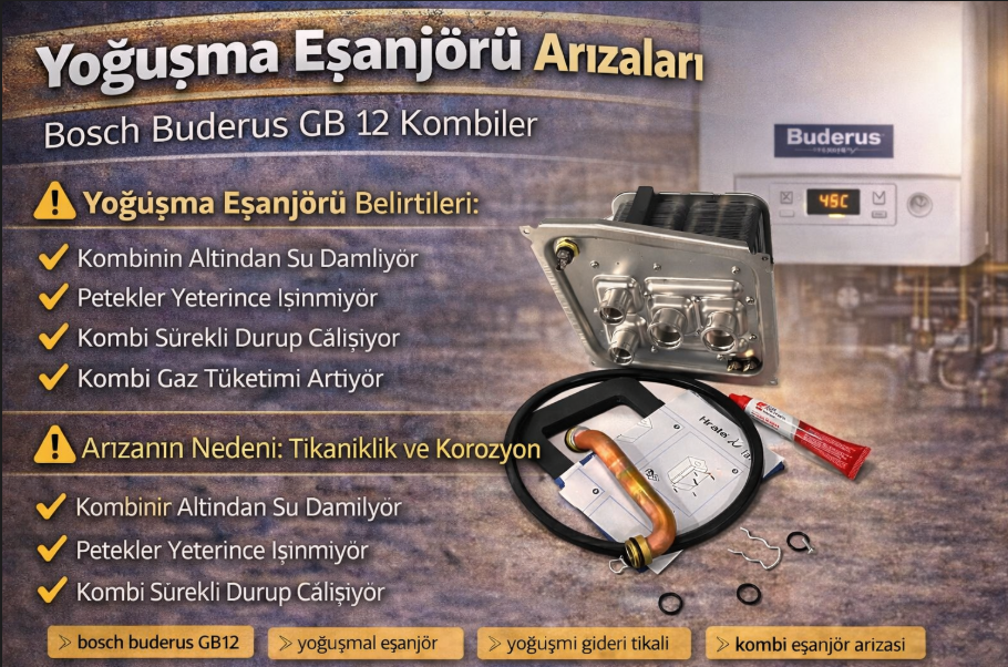 Yoğuşma Eşanjörü Arızaları – Bosch Buderus GB12 | Belirtiler, Nedenler ve Çözüm Yolları