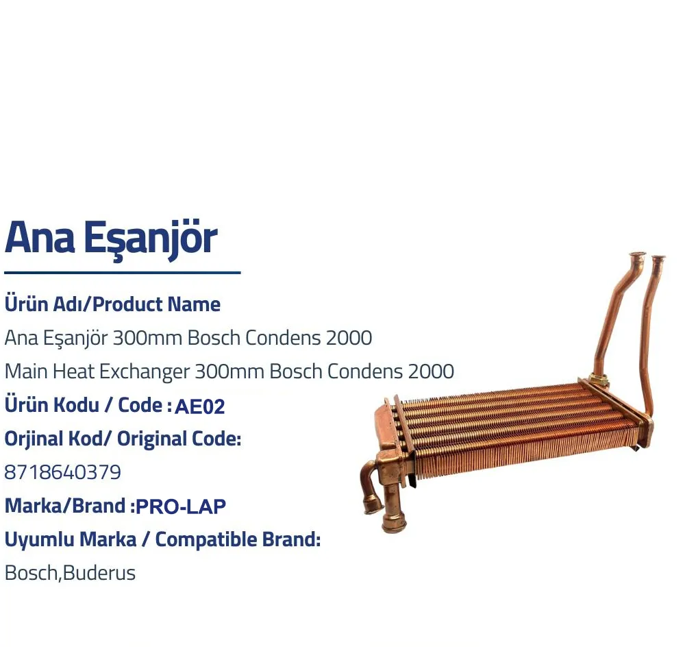 Ana Eşanjör Bosch Buderus GB 012 Bosch Condens 2000   Kombi Yedek Parça ürün görseli 3