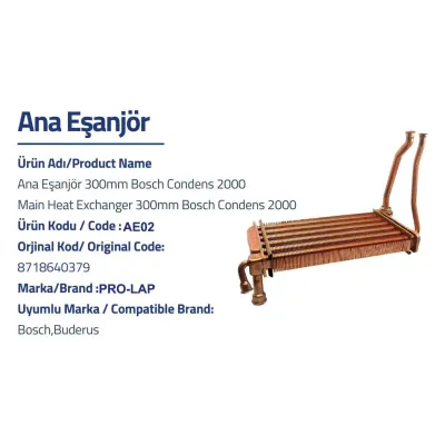 Ana Eşanjör Bosch Condens 2000 W, Buderus GB012 Bitermik 24-25 kW 3
