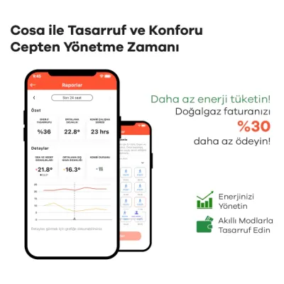 Cosa Akıllı Oda Termostatı Kablosuz Kombi Kontrolü V5 Beyaz 3
