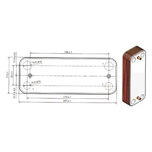 Demirdöküm Neva Atron Uyumlu Condevo Plaka Eşanjör 12 Plaka 166 mm Demirdöküm Neva Atron Uyumlu Condevo Plaka Eşanjör 12 Plaka 166 mm - 4. görsel