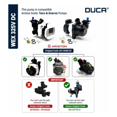 Duca ERP 325 V DC PWM Pompa - Ariston Taco Uyumlu (65116908) 2
