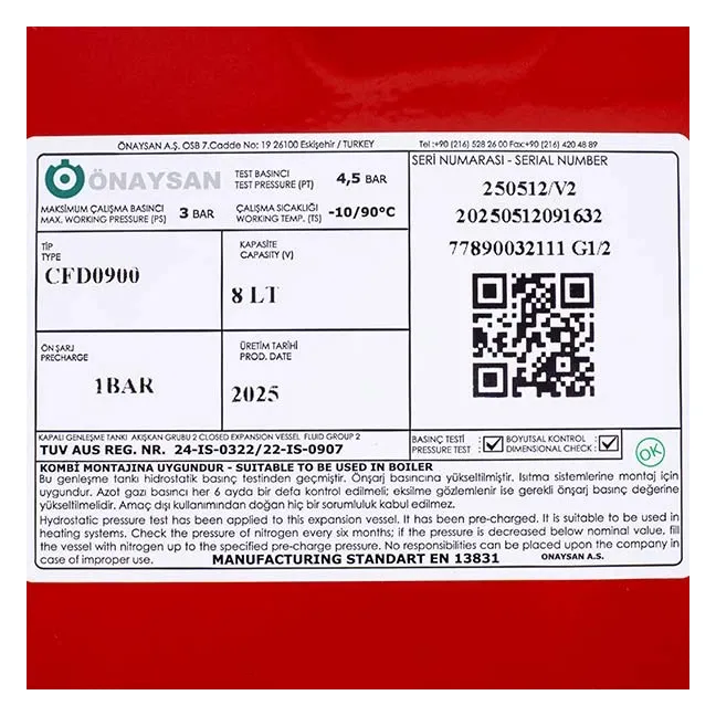 ECA Bosch Buderus Uyumlu Genleşme Tankı 8 Lt 1/2 Tek Giriş Ø389 ECA Bosch Buderus Uyumlu Genleşme Tankı 8 Lt 1/2 Tek Giriş Ø389 - 3. görsel