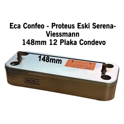ECA Confeo Proteus Uyumlu Condevo Plaka Eşanjör 12 Plaka 148 mm