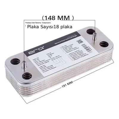 ERA Plaka Eşanjör 18 Plaka 148 mm - ECA Confeo Proteus Uyumlu 2