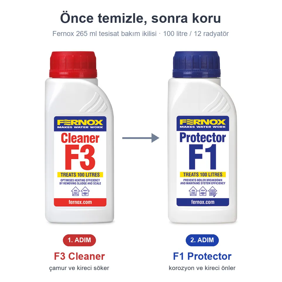 Fernox F3 Cleaner 265 ml - Tesisat ve Petek Temizleyici Fernox F3 Cleaner 265 ml - Tesisat ve Petek Temizleyici - 3. görsel