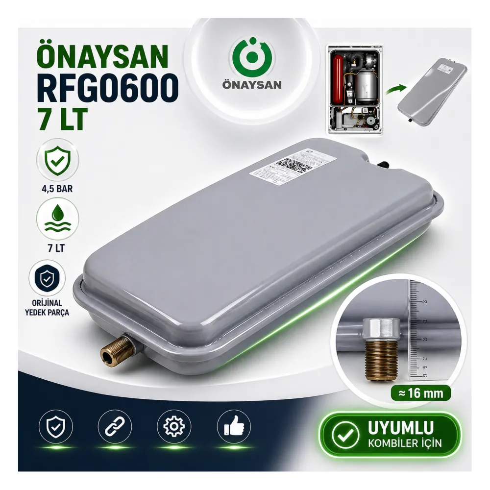 Bosch Condens 2500 GB062 Uyumlu Genleşme Tankı 7 Lt 1/2 Dik Kancalı - 10. görsel