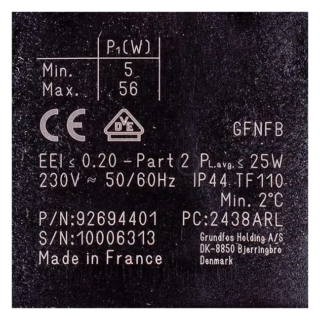 Grundfos Erp Upm 3 25-70 Pompa 52W Frekans Kontrollü - 3. görsel