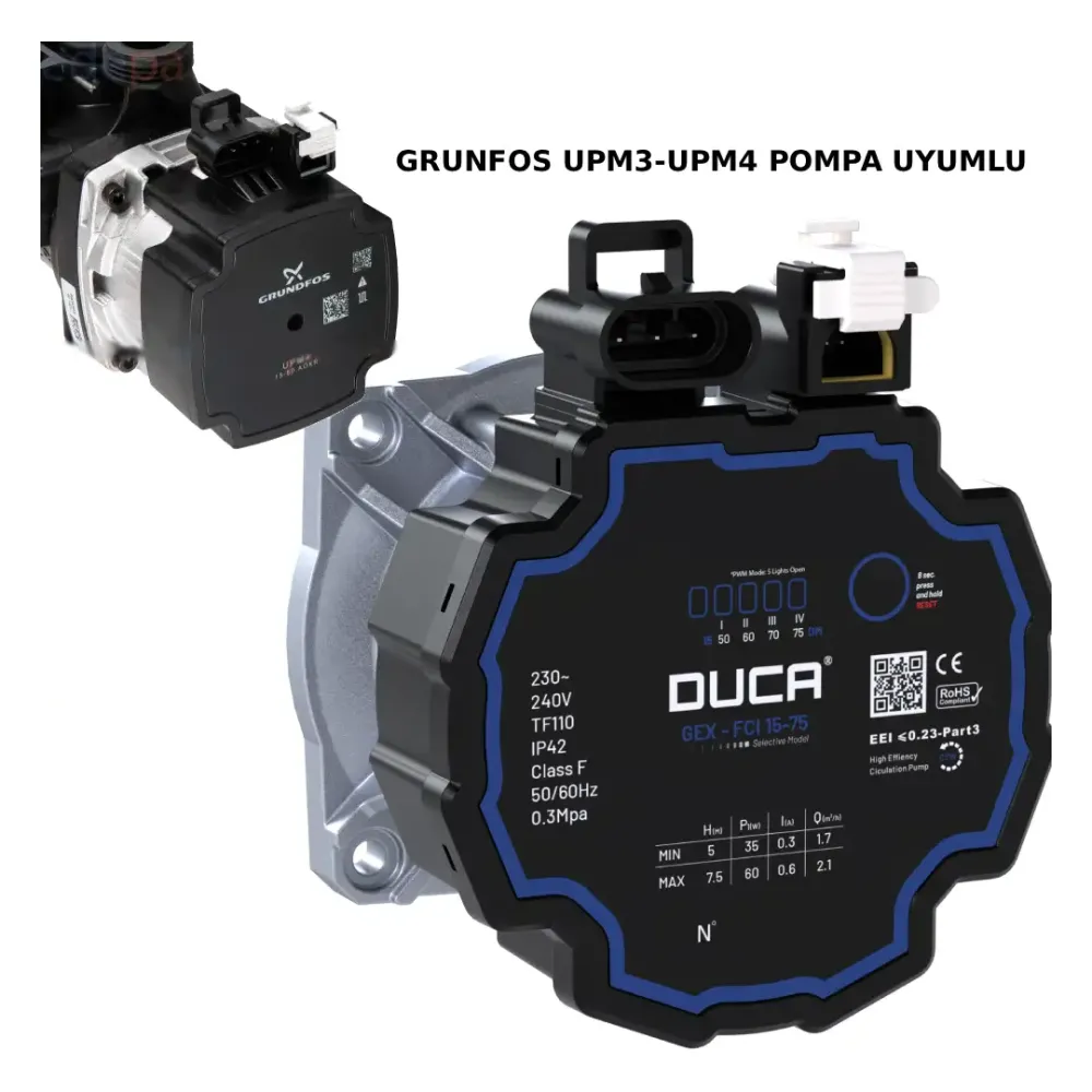 Grundfos UPM3 UPM4 Uyumlu PWM Pompa Motoru GEX 15-75 FCI Grundfos UPM3 UPM4 Uyumlu PWM Pompa Motoru GEX 15-75 FCI