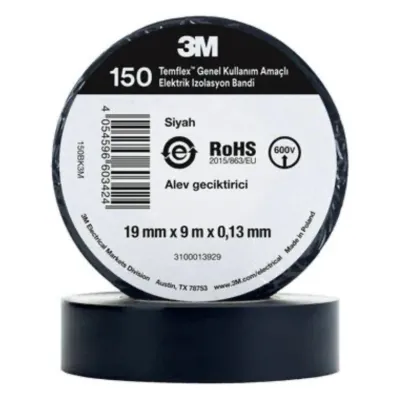 İZOLEBANT 18MM TEMFLEX 1300E SİYAH 3M