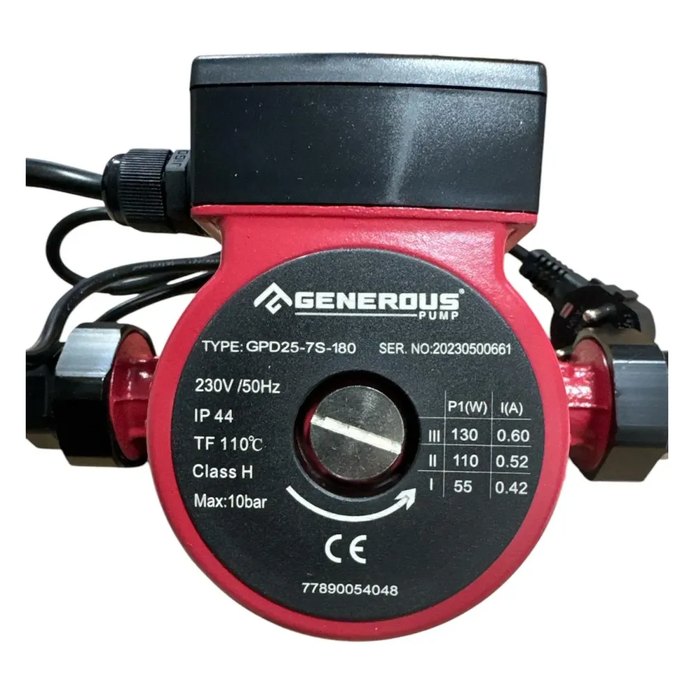 Sirkülasyon Pompası Generous Gpd25-7s 180mm 130w 6,50m-Q4-1 1/2 Sirkülasyon Pompası Generous Gpd25-7s 180mm 130w 6,50m-Q4-1 1/2
