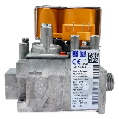 SIT 848 Sigma Gaz Valfi 22 V DC 0848203 - Yoğuşmalı, Turuncu Bobin