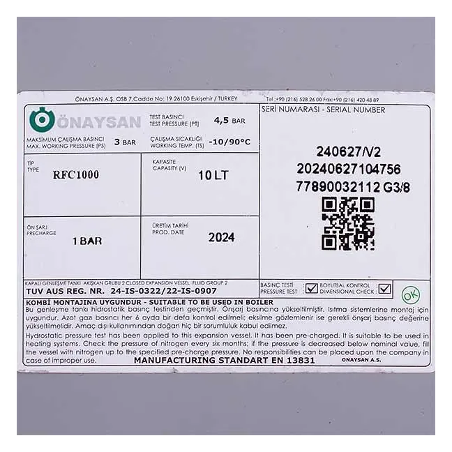 Vaillant turboTEC ECA Atromix Uyumlu Genleşme Tankı 10 Lt 3/8 Vaillant turboTEC ECA Atromix Uyumlu Genleşme Tankı 10 Lt 3/8 - 4. görsel